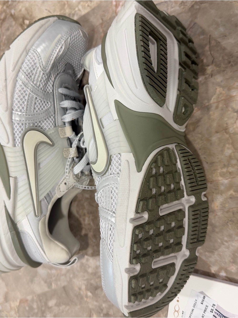 Nike Women’s White and Olive Green Trainer Sneakers